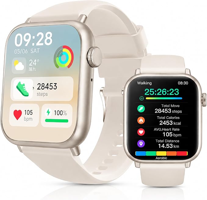 このスマートウォッチは2026年モデルに対応しており、1.85インチの大型スクリーンを搭載し、日本語表示に対応しています